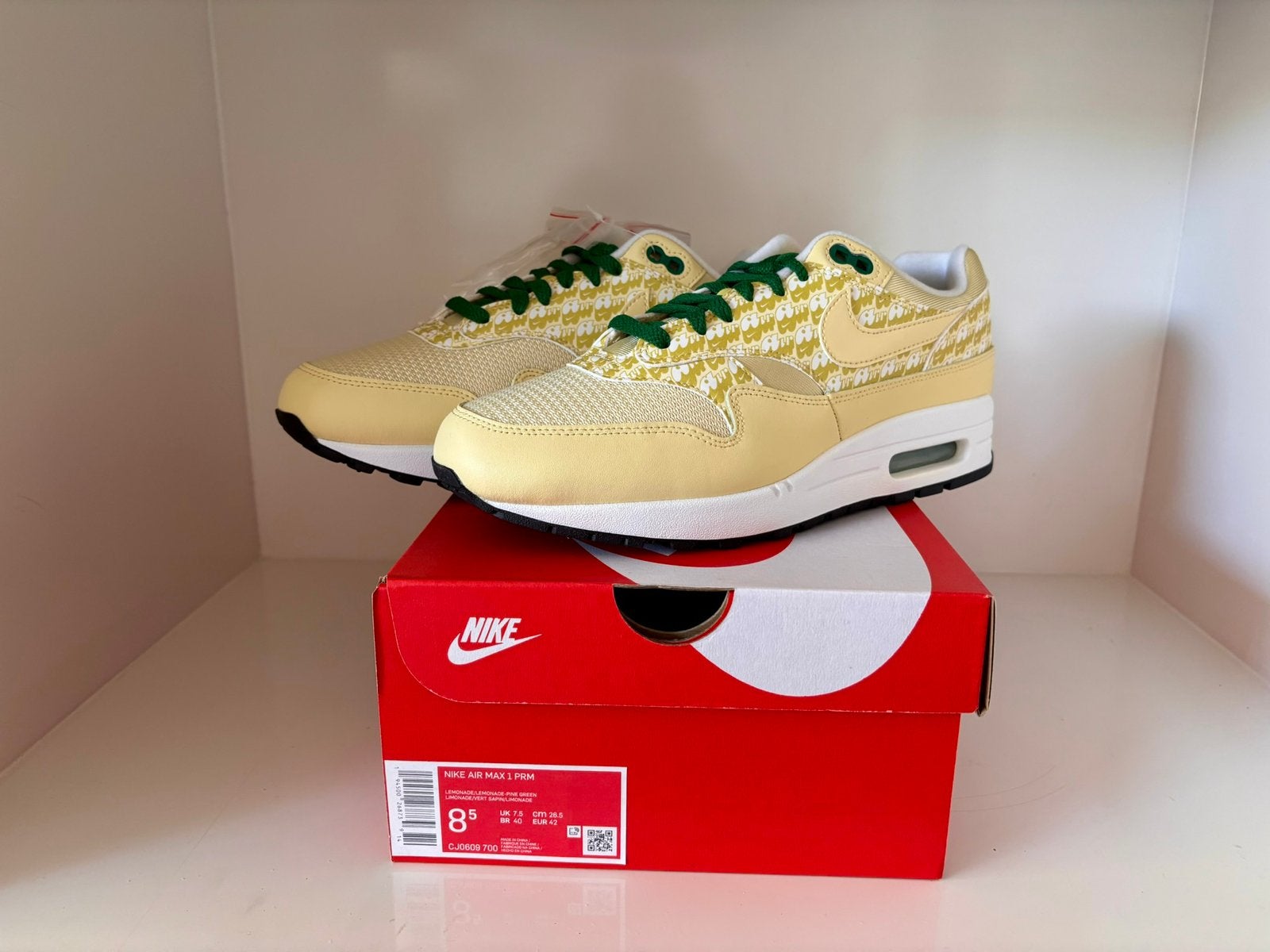 Nike Air Max 1 “Lemonade” - Maat 42 - NIEUW!, Overige kleuren, Nieuw, Ophalen of Verzenden, Sneakers of Gympen