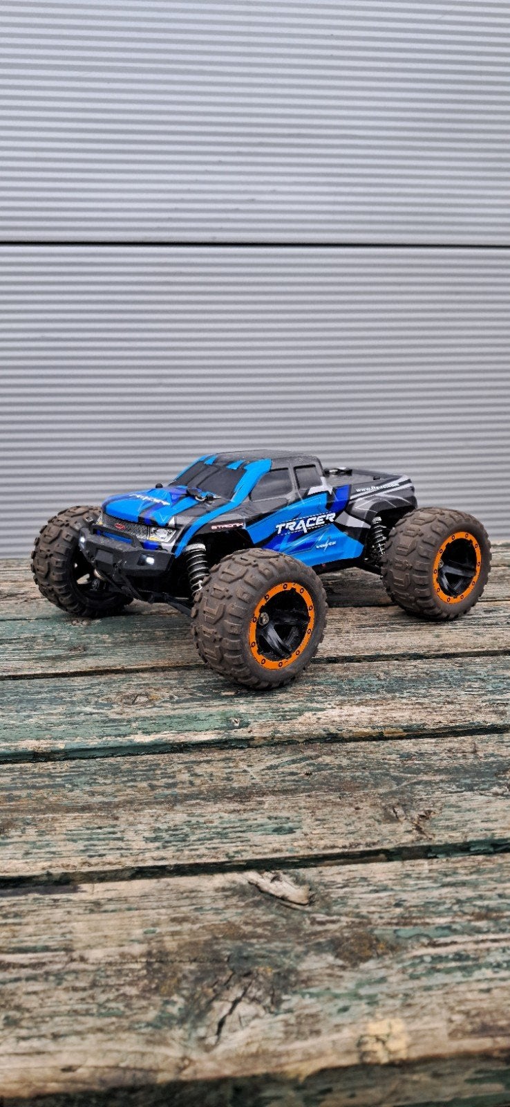 ftx tracer 1/16 4WD monster truck RTR blauw, Gebruikt, Auto offroad, Schaal 1:16, RTR (Ready to Run)