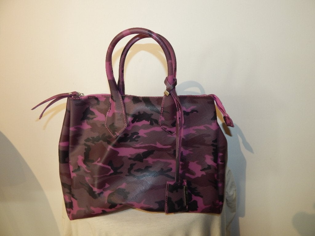 Gianni Chiarini ruime kunststof tas paars in motief hanger, Sieraden, Tassen en Uiterlijk, Tassen | Damestassen, Verzenden, Zo goed als nieuw
