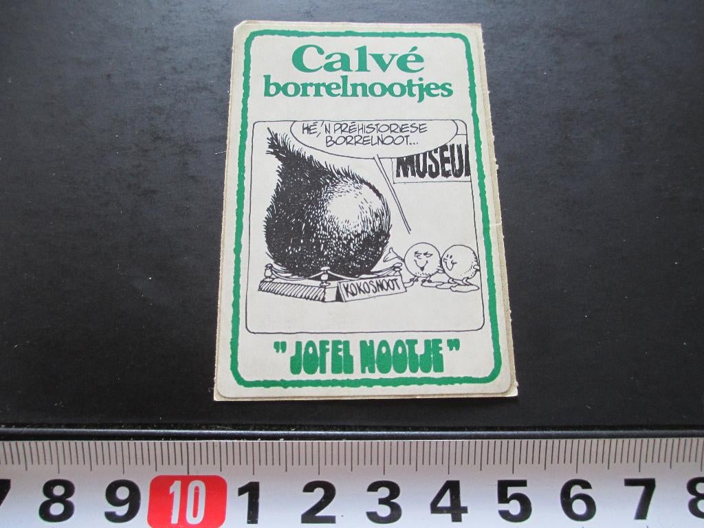 sticker CALVÉ borrelnootjes JOFEL NOOTJE  Groen, Ophalen, Zo goed als nieuw