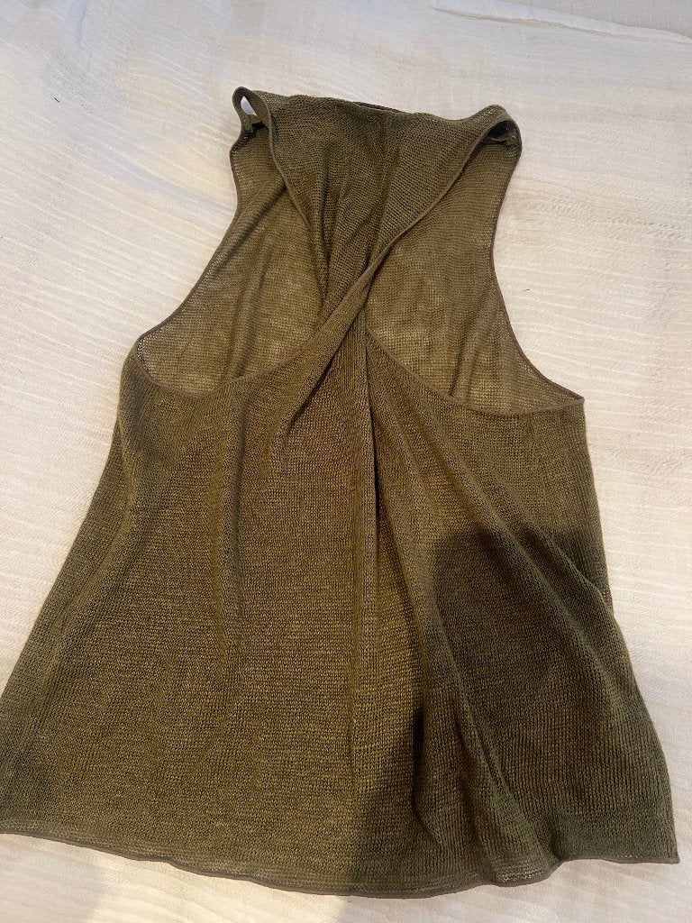 Massimo Dutti groen linnen top nieuw maat XS, Massimo Dutti, Nieuw, Ophalen of Verzenden, Zonder mouw