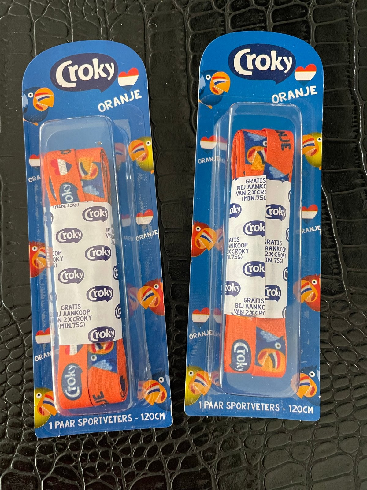 2 paar oranje Croky sportveters 120 cm lang, Ophalen of Verzenden
