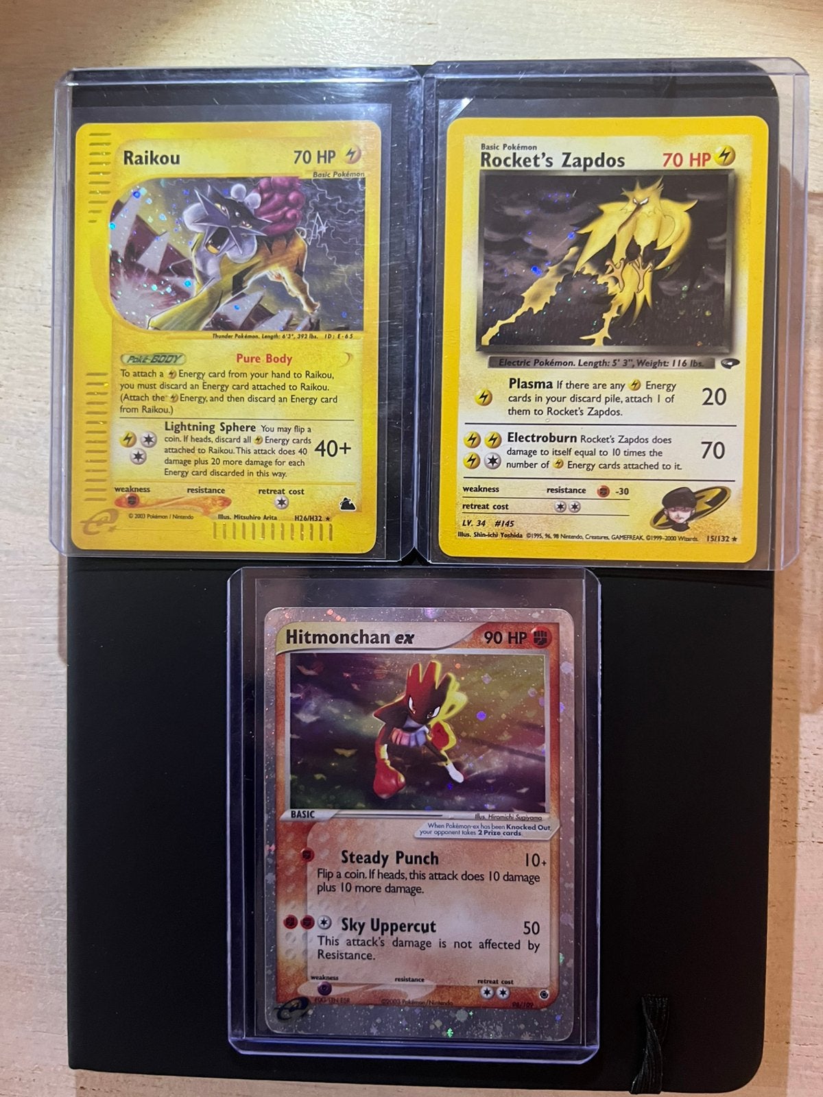 Pokémon Vintage Holofoil Bundel–Raikou,Zapdos&Hitmonchan ex, Ophalen of Verzenden, Zo goed als nieuw, Meerdere kaarten, Foil