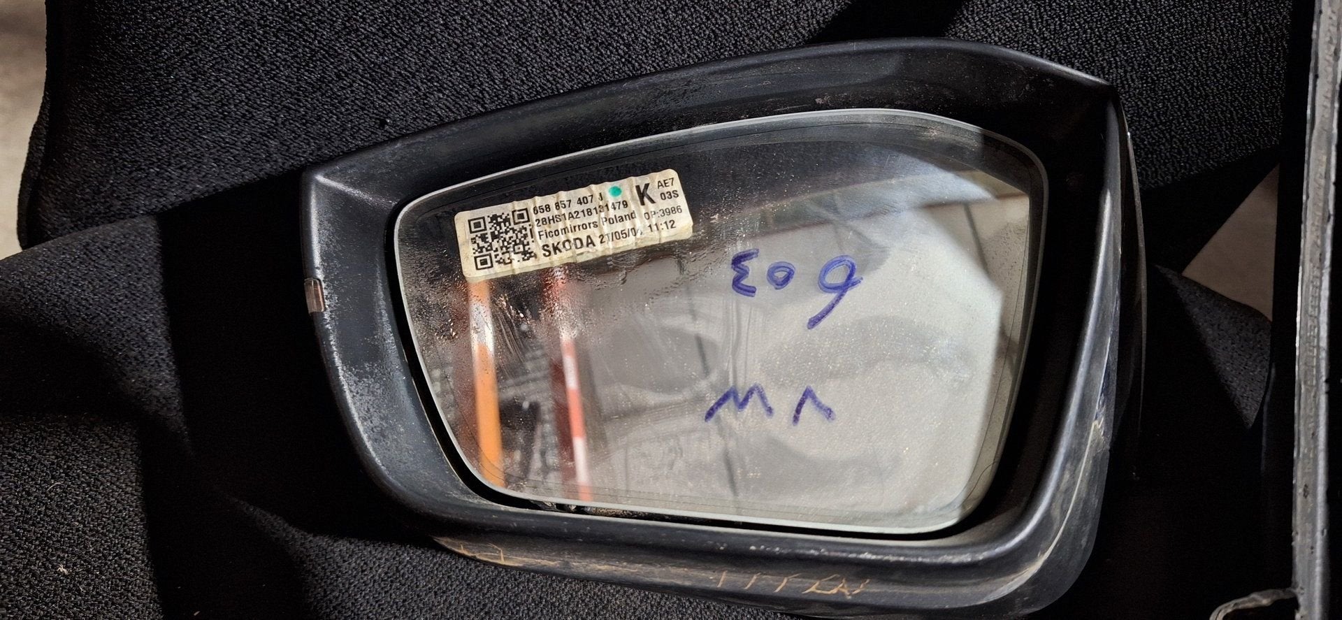Originele Skoda Buitenspiegel Blauw (OEM: 658 857 407 J), Gebruikt, -, -, Ophalen of Verzenden