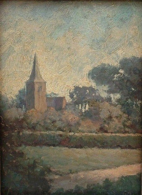 Koopje! Landschap NH, Paneel, Impressionistisch, Ophalen of Verzenden, Landschap