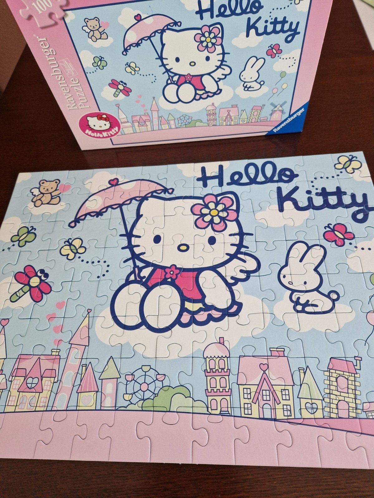 Hello Kitty legpuzzel, Ophalen of Verzenden, Meer dan 50 stukjes, Zo goed als nieuw, 6 jaar of ouder