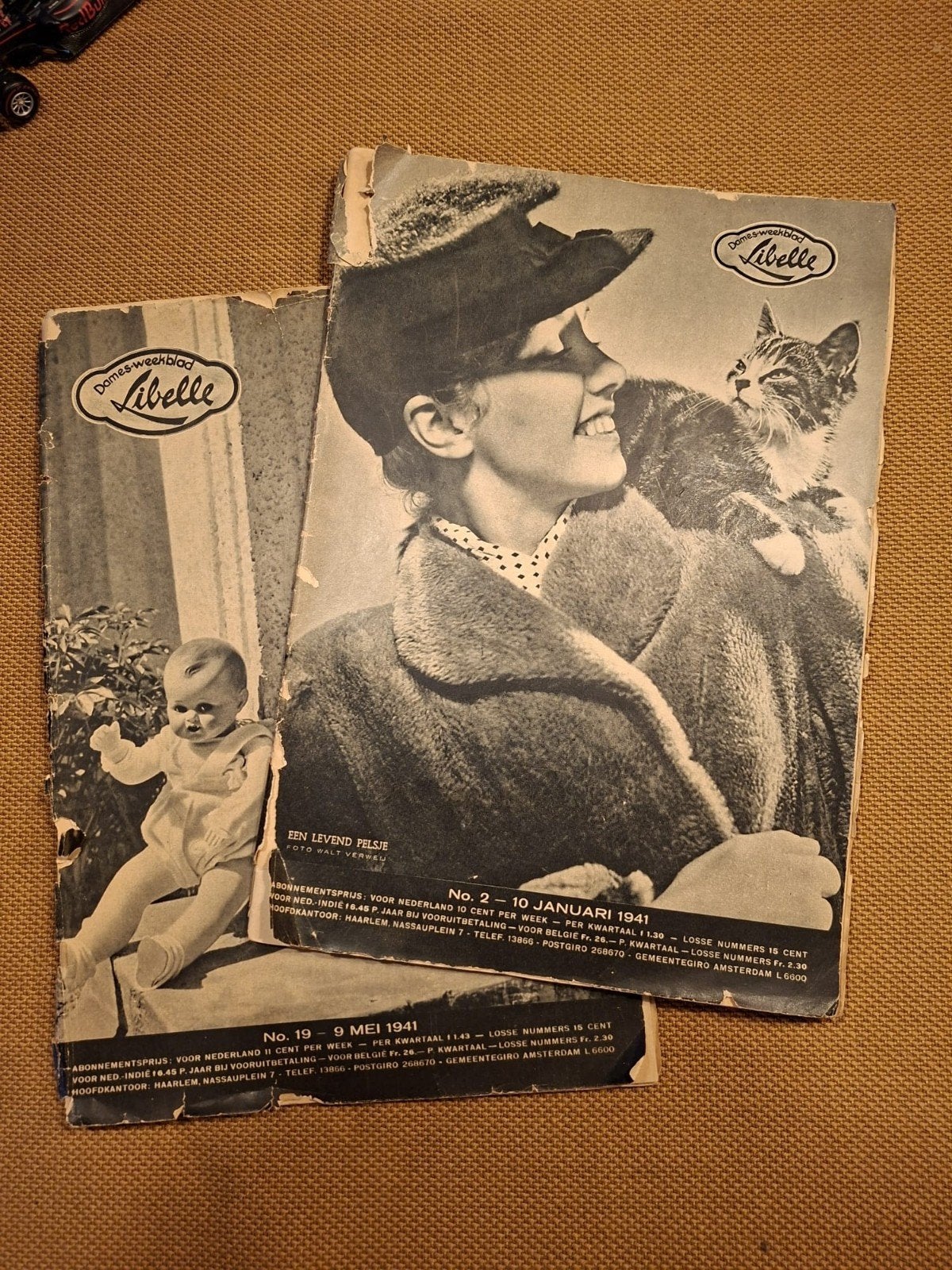 Libelle Dames-weekblad - 2 nummers uit 1941, Ophalen of Verzenden, Gelezen, Damesbladen