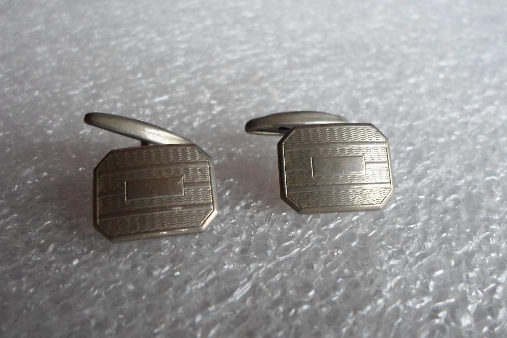 Manchet Knopen Art Deco, Ophalen of Verzenden, Zo goed als nieuw, Overige materialen, Verzilverd