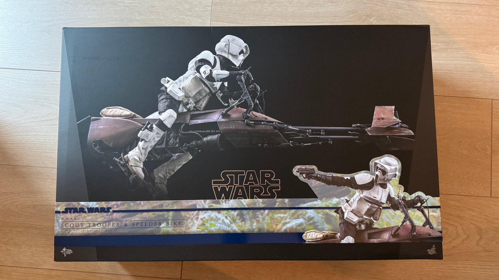 Hot Toys 1:6 Scout Trooper and Speeder Bike Star Wars rotj, Ophalen of Verzenden, Zo goed als nieuw, Actiefiguur of Pop