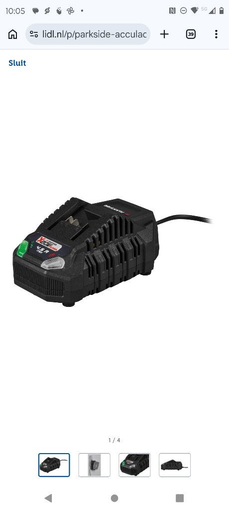 Oplader Parkside 20V 4,5 Ah, nieuw, Ophalen of Verzenden, Nieuw, Boor- en Schroefmachine