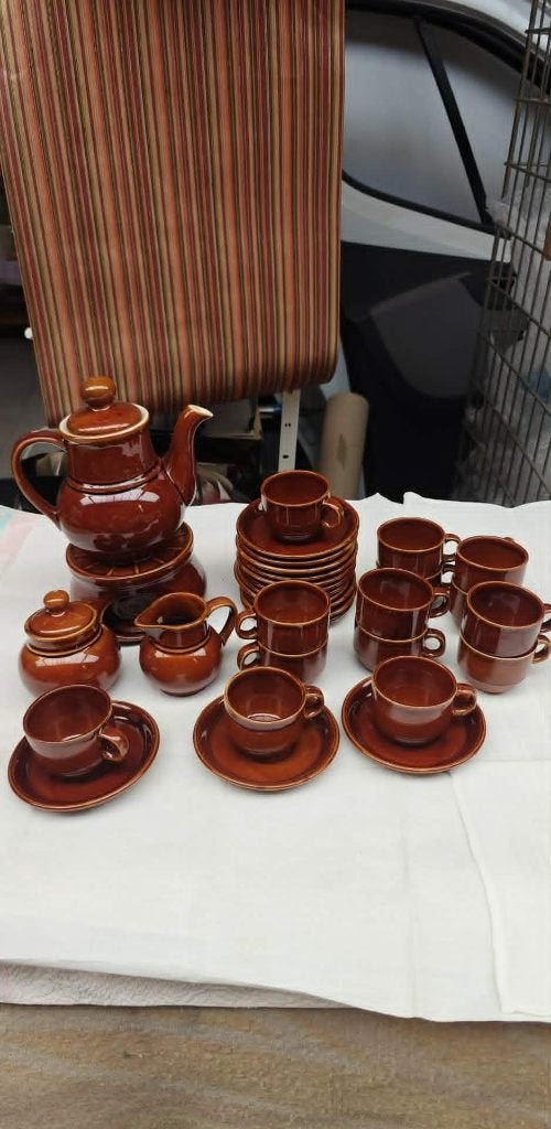 servies mokka vintage Fina England 32 stuks, Ophalen of Verzenden