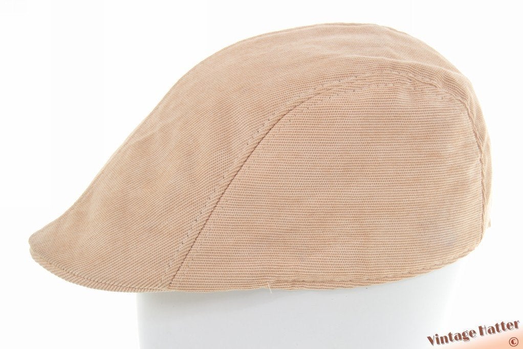 Vintage flatcap Voorgevormde pet beige smal ribfluweel 57, Ophalen of Verzenden, Zo goed als nieuw, 57 cm (M, 7⅛ inch) of minder