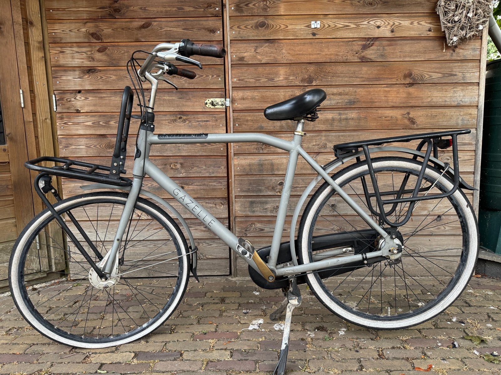 Gazelle NL Transportfiets - Grijs, 3 versnellingen, Fietsen en Brommers, Ophalen, Gebruikt, Versnellingen, 57 tot 61 cm
