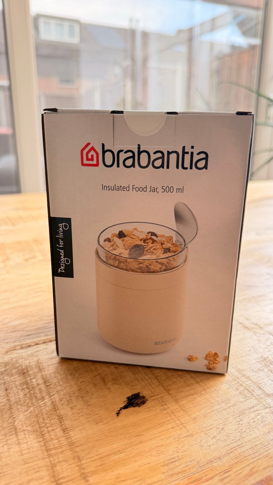 Brabantia Geïsoleerde beker 500 ml - Nieuw in doos, Beige, Nieuw, Ophalen of Verzenden, Voorraadpot