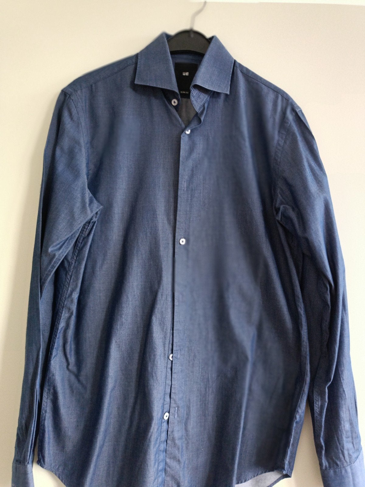 WE Slim Fit overhemd - Blauw - Halswijdte 38 (S), Kleding | Heren, WE, Blauw, Halswijdte 38 (S) of kleiner, Ophalen of Verzenden
