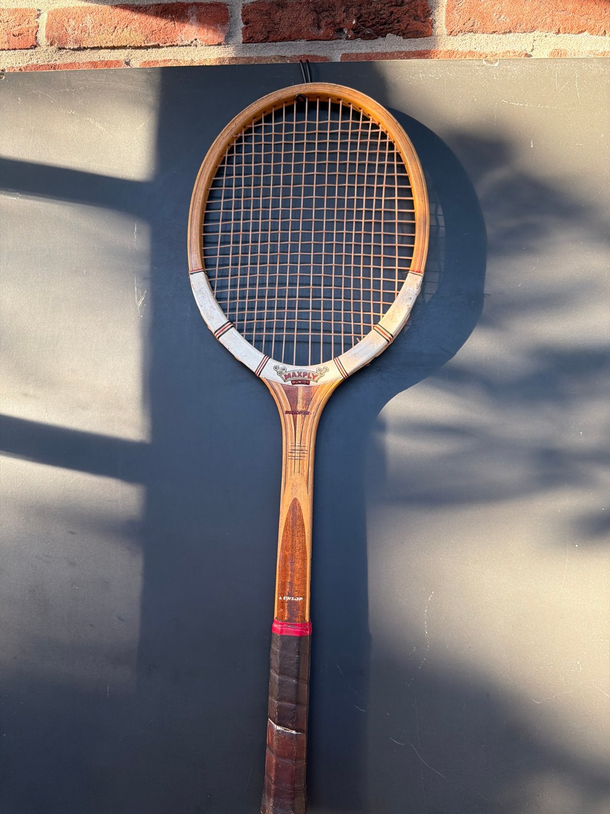 Vintage houten tennisracket Dunlop Maxply, Ophalen of Verzenden, Gebruikt