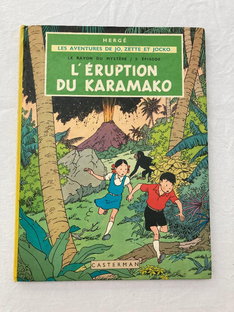 Hergé les aventures de jo zette et jocko l’eruption du kara, Eén stripboek, Ophalen of Verzenden, Gelezen, Hergé ,Casterman