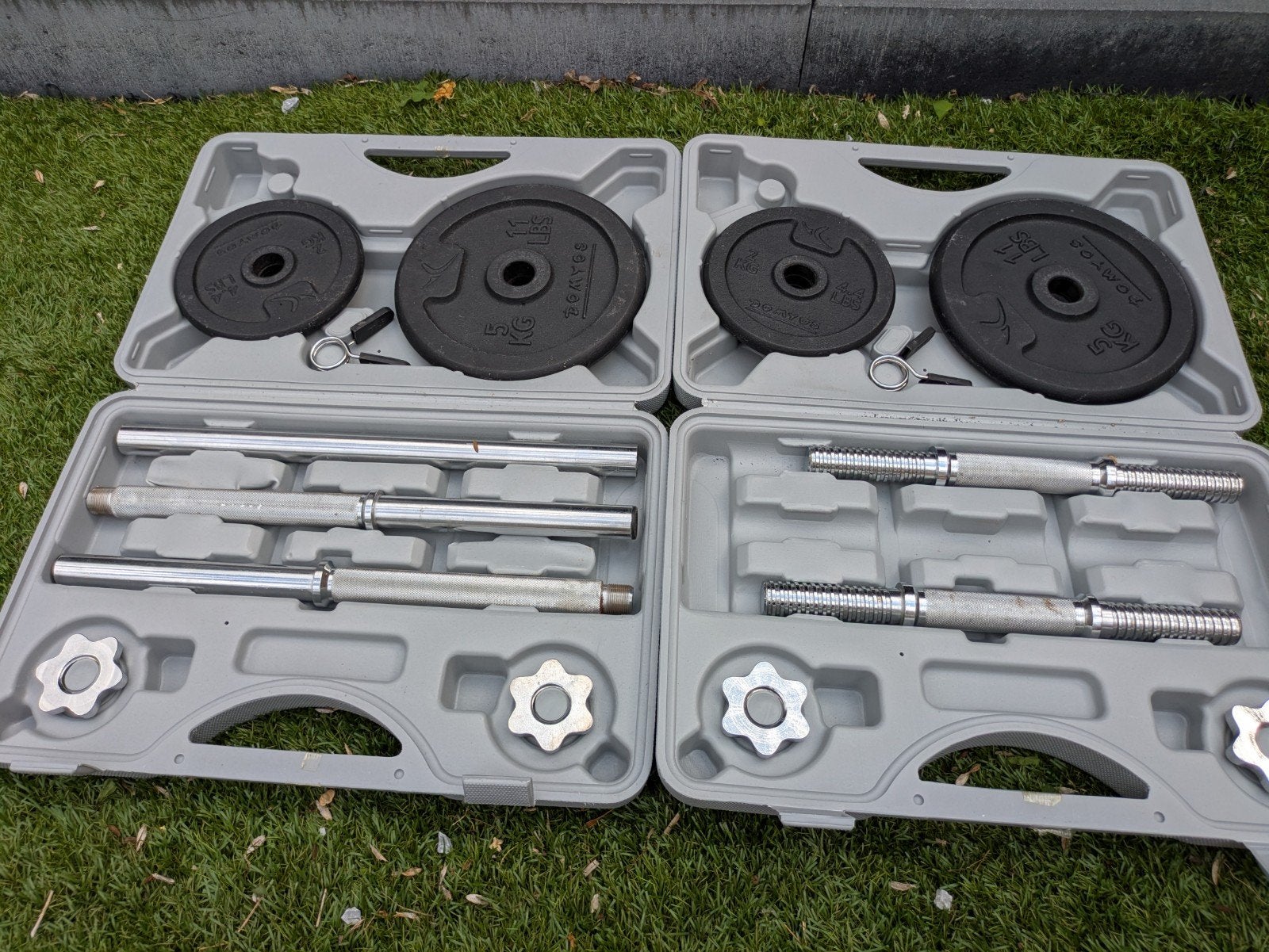 Domyos gewichtenset 50 kg in twee koffers, Sport en Fitness, Fitnessmaterialen, Ophalen
