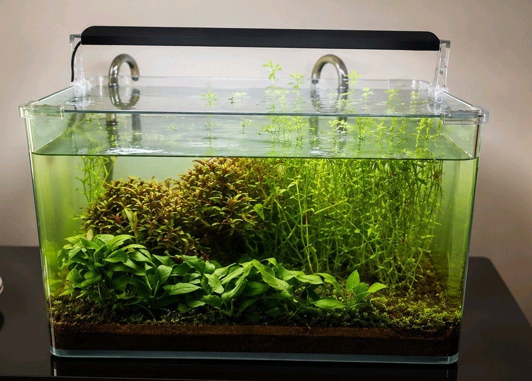 Complete Aquascape Nano Aquarium met LED-verlichting + co2, Ophalen of Verzenden, Zo goed als nieuw, Leeg aquarium