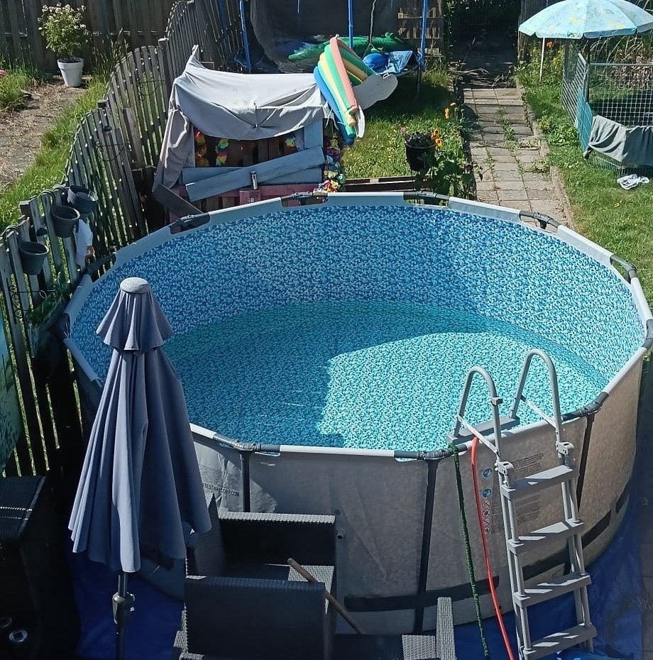 Bestway steel pro 366x122, Gebruikt, Rond, 300 cm of meer, Opzetzwembad