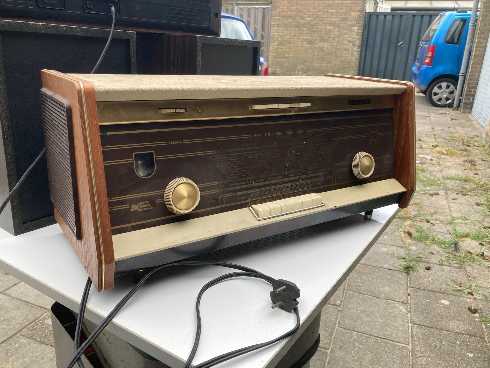 Vintage Philips Bi-Ampli Radio - Klassieke Buizenradio, Ophalen of Verzenden, Gebruikt, Radio