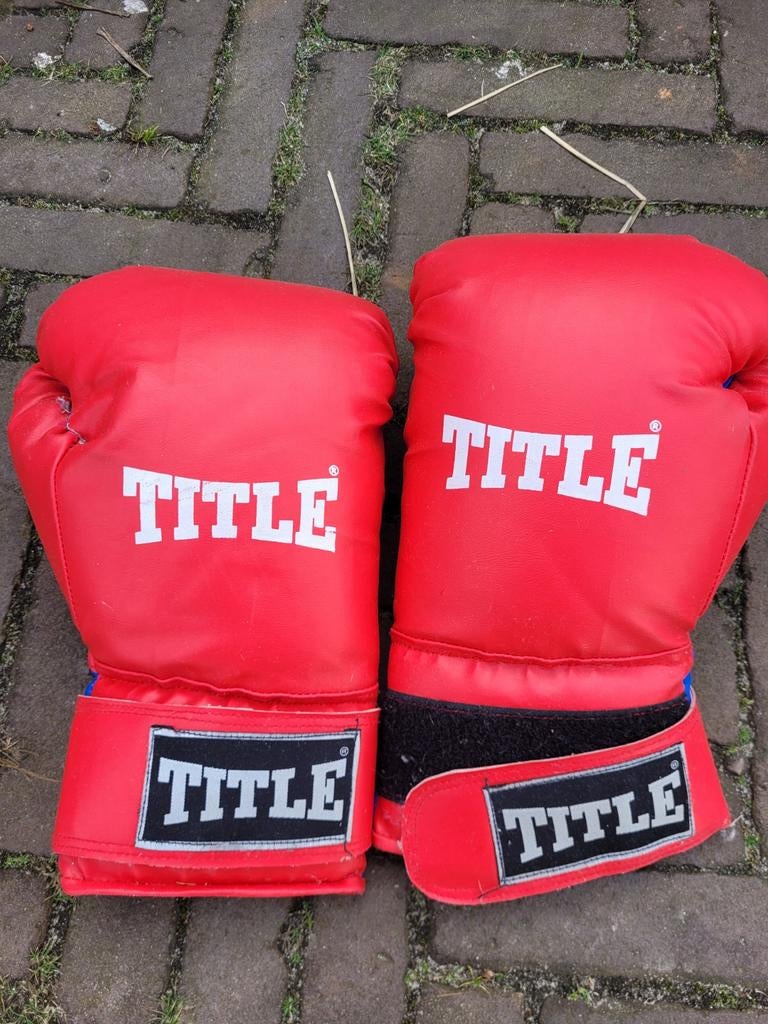 Rode TITLE bokshandschoenen - Maat S/M, Ophalen, Gebruikt, Bokshandschoenen