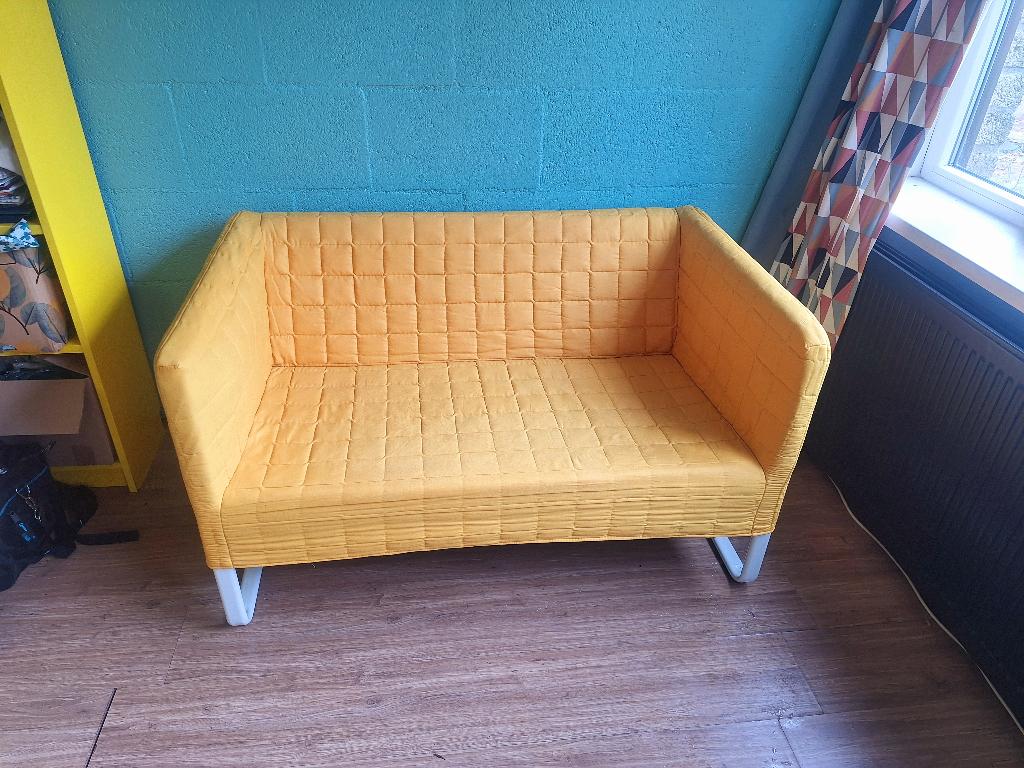 Gele tweezitsbank Ikea KNOPPARP, Ophalen, Minder dan 75 cm, Tweepersoons, Zo goed als nieuw