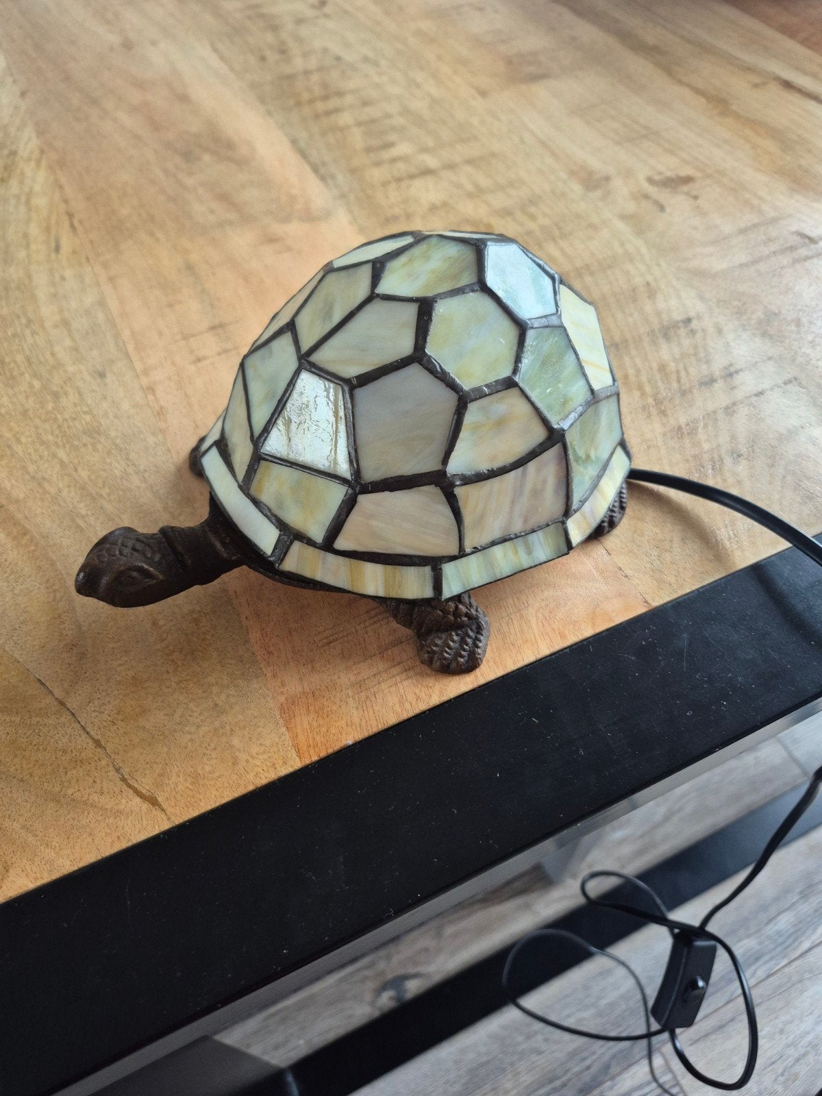 Sfeervolle Tiffany Schildpad Tafellamp, Ophalen, Gebruikt, Tiffany lamp, Met schakelaar