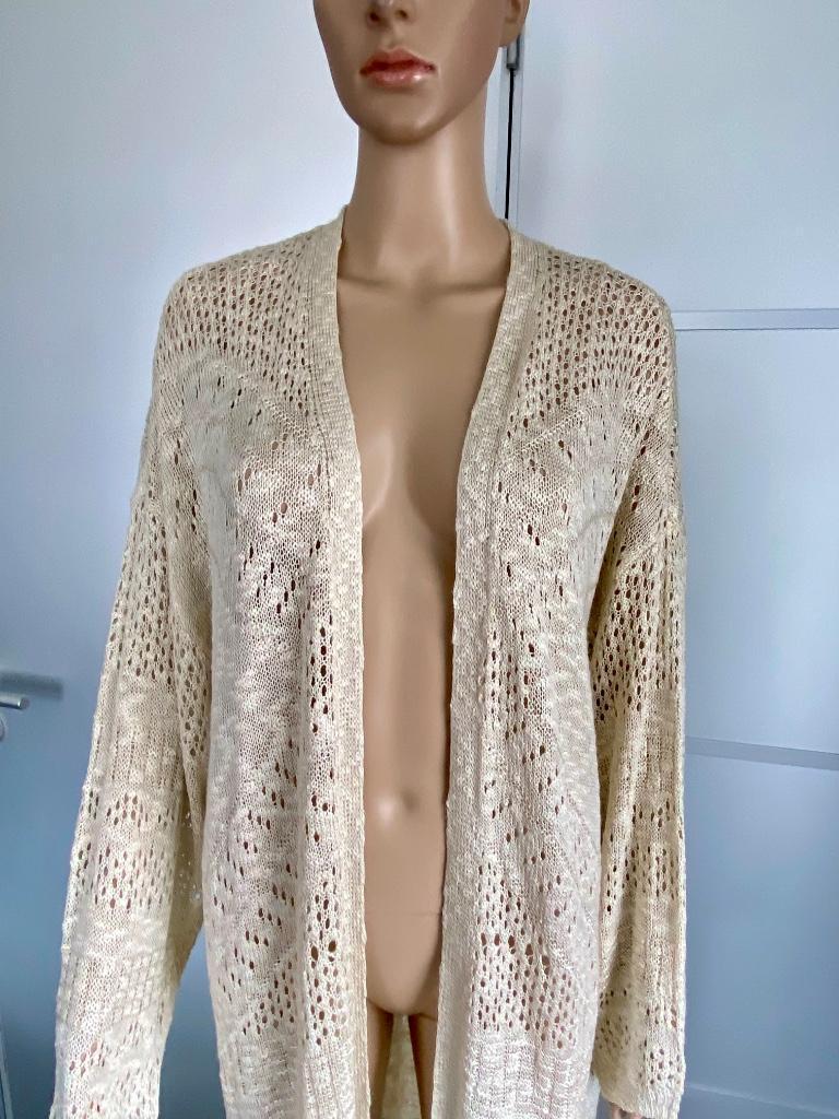 i300 Nieuw: Yesta maat 46=L lang gebreid Ibiza vest beige, Kleding | Dames, Beige, Maat 46/48 (XL) of groter, Ophalen of Verzenden