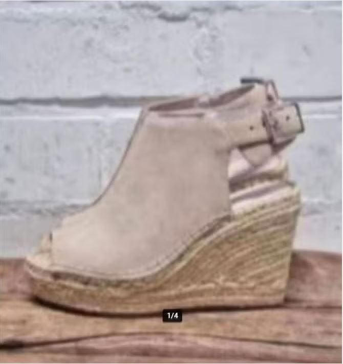 Kenneth Cole - Suedeleren sandalen sleehak maat 38 - Nieuw, Verzenden, Beige, Kenneth Cole, Nieuw