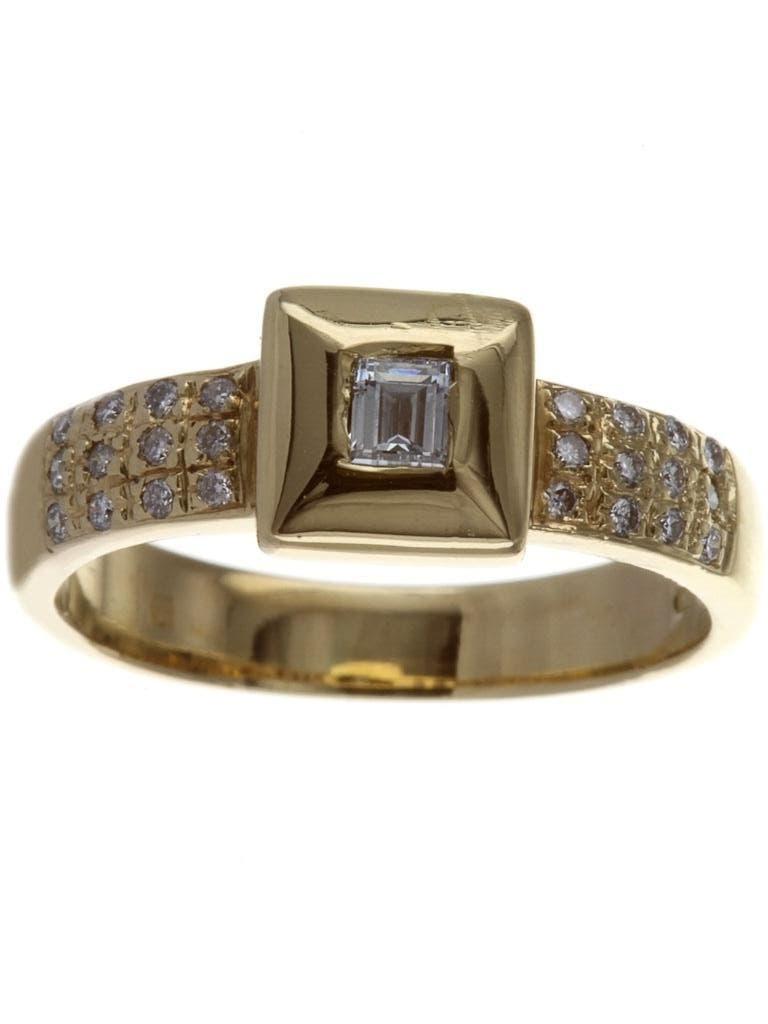 Zeer mooie gouden ring 14K met 25 diamanten, Sieraden, Tassen en Uiterlijk, Ringen, Nieuw, Ophalen of Verzenden, 17 tot 18, Met edelsteen