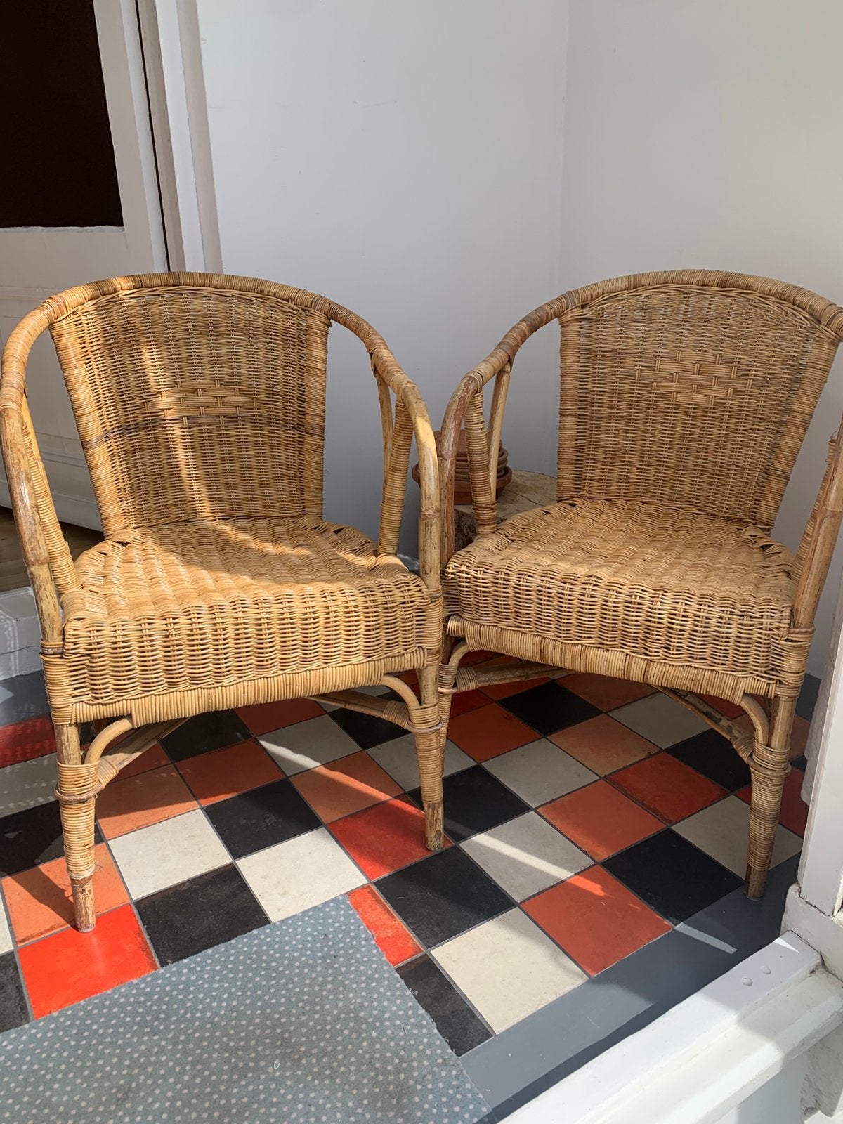 Twee rieten stoelen - gratis, Ophalen, Zo goed als nieuw, Rotan