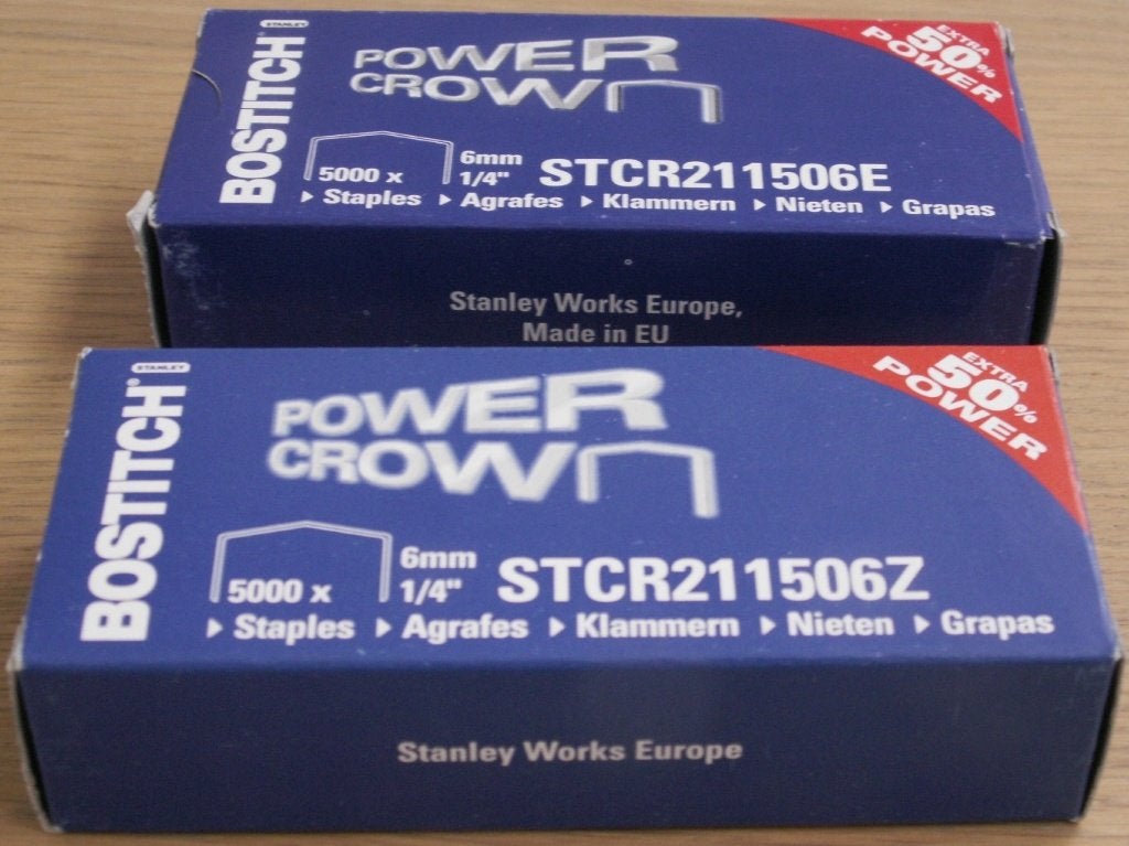 2x Bostitich power crown nietjes metaal zilver 5000 staples, Ophalen of Verzenden, Nieuw