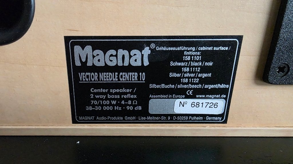 Magnat Vector 55, Vector Needle 10 en Quantum 501, Audio, Tv en Foto, Luidsprekers, Ophalen, Magnat, Zo goed als nieuw, 60 tot 120 watt
