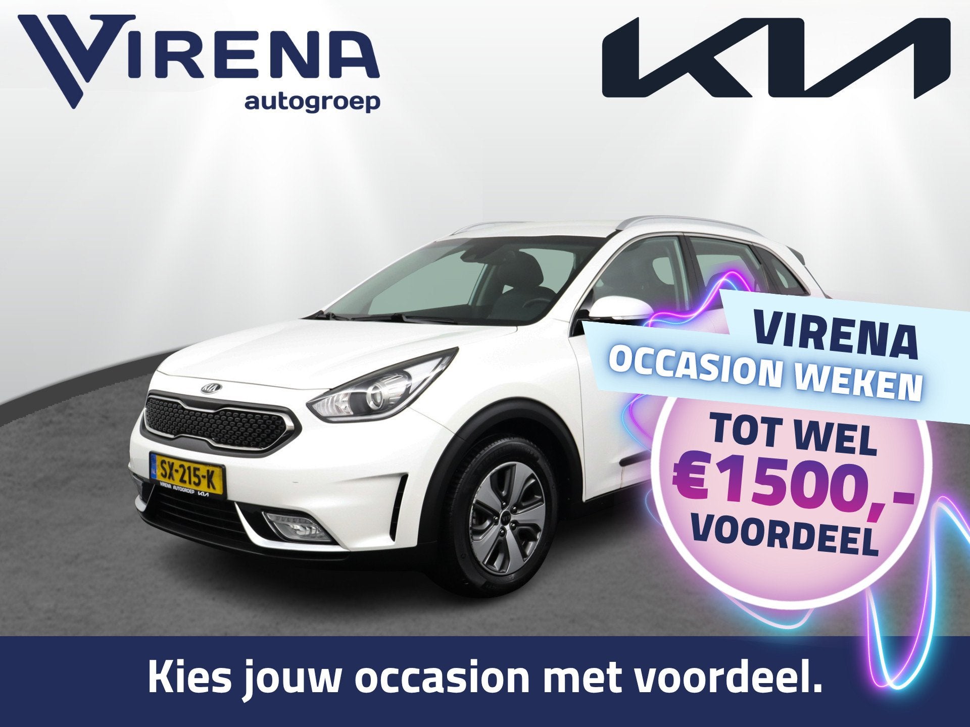 Kia Niro 1.6 GDi Hybrid DynamicLine - Automaat - Trekhaak -, Stof, Gebruikt, Wit, Origineel Nederlands