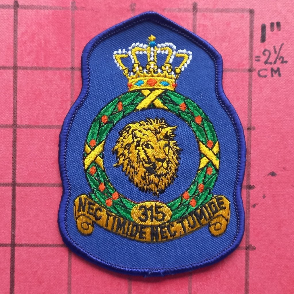 KLu PATCH EMBLEEM 315 SQUADRON MET KROON, TWENTHE AB, Verzenden, Luchtmacht, Nederland, Embleem of Badge