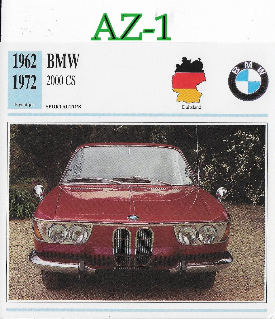 Az1 autokaart bmw 2000 cs ( 1962 - 1972 ), Verzenden, Zo goed als nieuw, Auto's