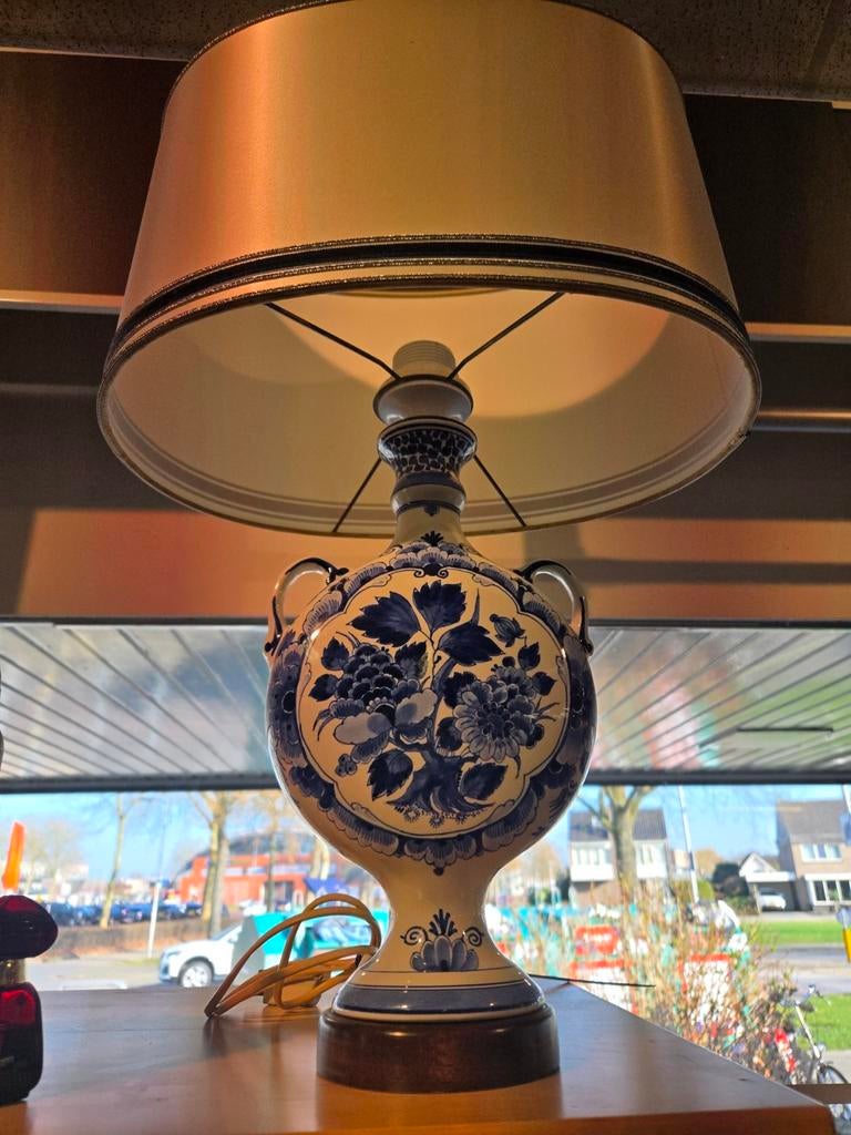 Delfts Blauwe Vaas Lamp Jaren '60 '70, Antiek en Kunst, Ophalen of Verzenden