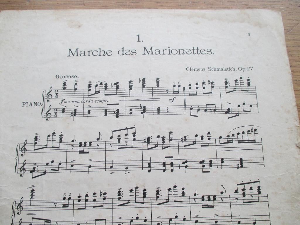 CLEMENS SCHMALSTICH - MARCHE DES MARIONETTES - PIANO, Gebruikt, Klassiek, Ophalen of Verzenden, Artiest of Componist