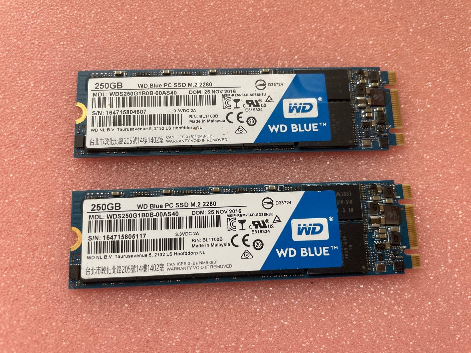 2x WD Blue PC SSD M.2 2280 250GB - Zo goed als nieuw, Intern, Server, Ophalen of Verzenden, Zo goed als nieuw