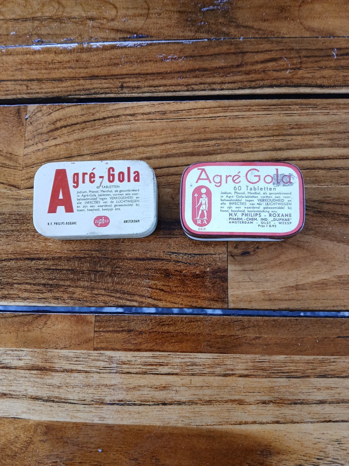 AGRÉ GOLA Blikjes OLST WEESP EN A.DAM TABLETTEN, Verzamelen, Blikken, Ophalen of Verzenden, Gebruikt, Overige