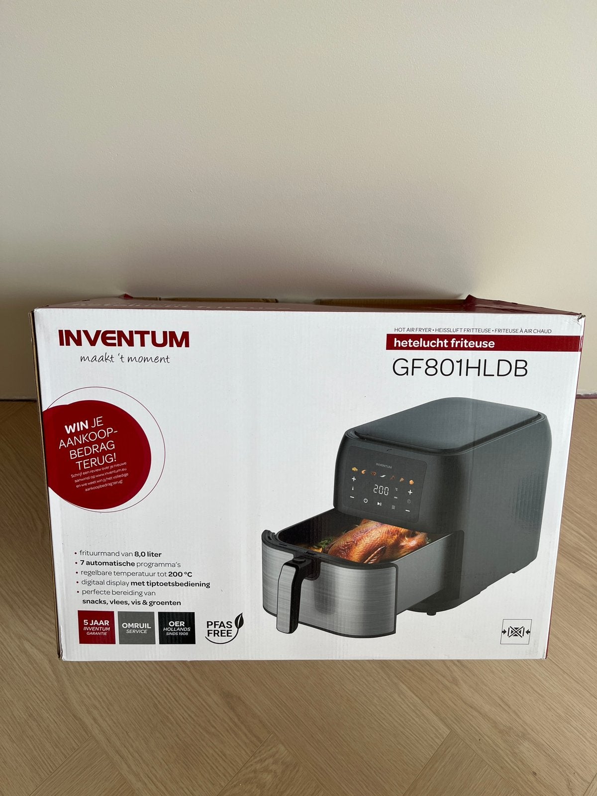 Inventum Airfryer GF801HLDB, Ophalen of Verzenden, Nieuw, Airfryer, 1500 gram of meer