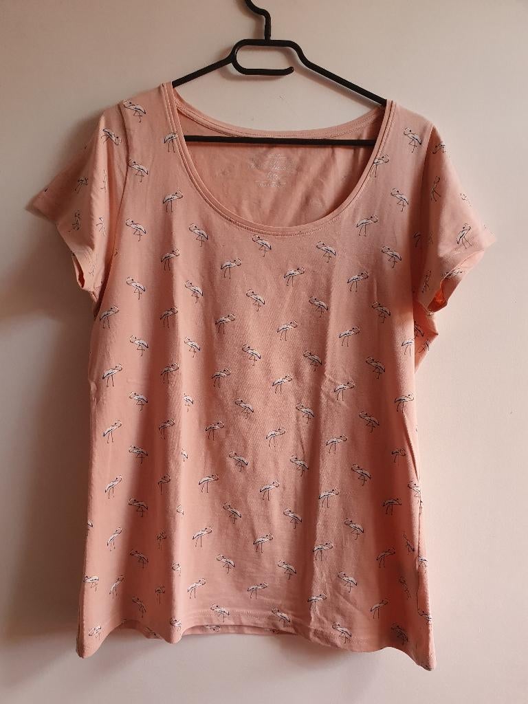 Roze T-shirt Flamingo L, Maat 42/44 (L), Ophalen of Verzenden, Korte mouw, Roze