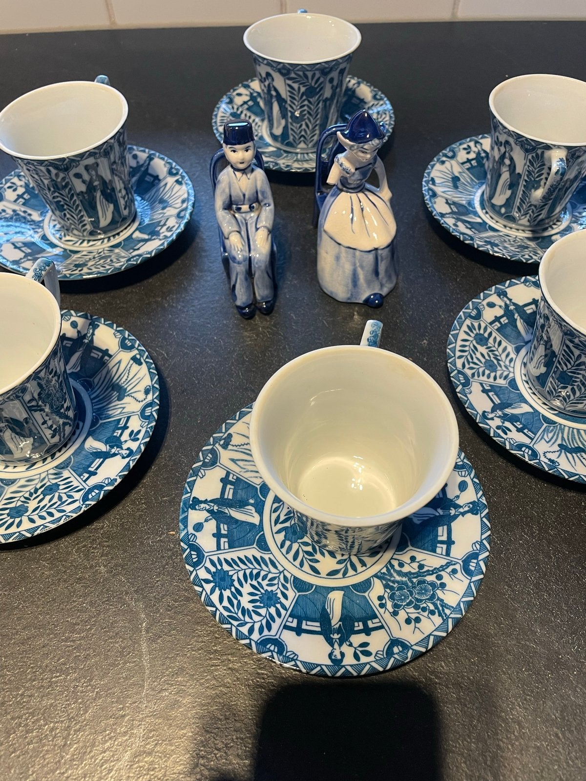 Delfts Blauw Koffie/Theekopjes met Schotels (6 sets), Ophalen