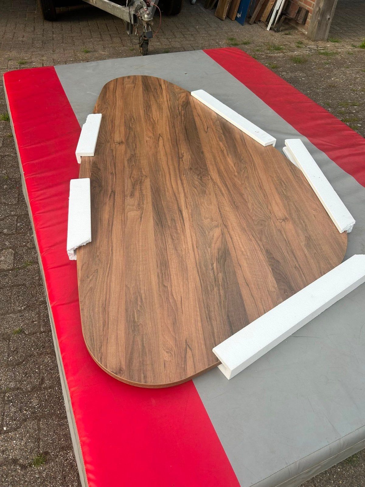 walnoot tafelblad, Ophalen, 100 tot 150 cm, 200 cm of meer, Zo goed als nieuw