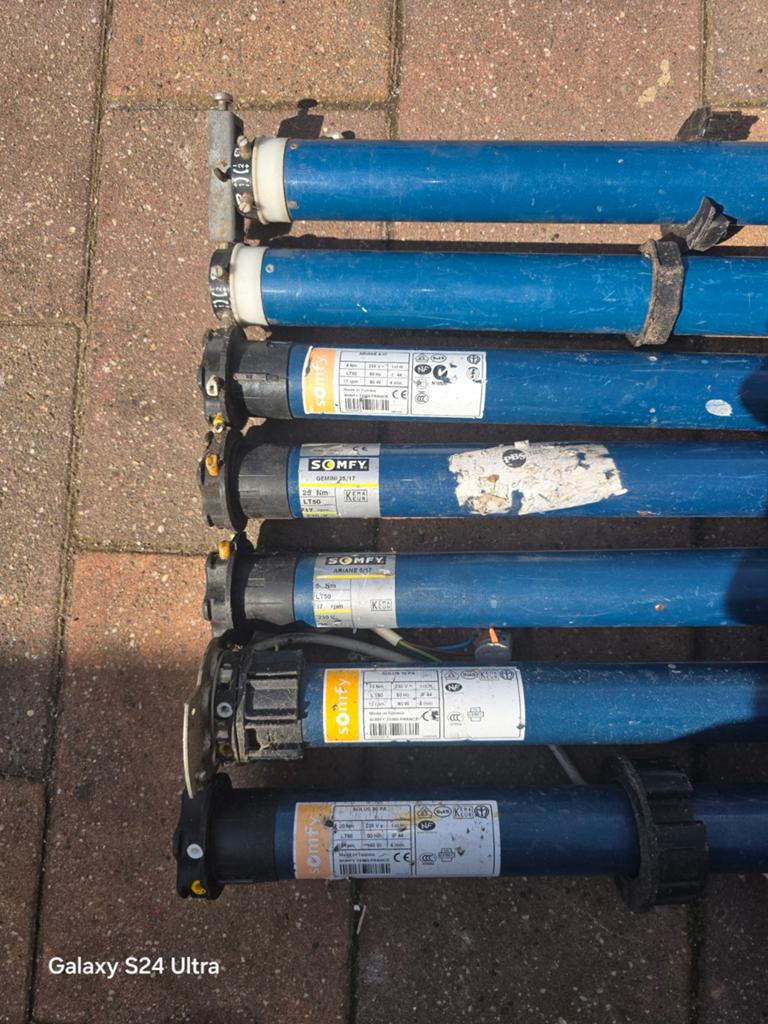 Somfy Rolluikmotoren - Diverse Maten en Types, Doe-het-zelf en Verbouw, Rolluiken, Gebruikt, Overige kleuren, Minder dan 100 cm