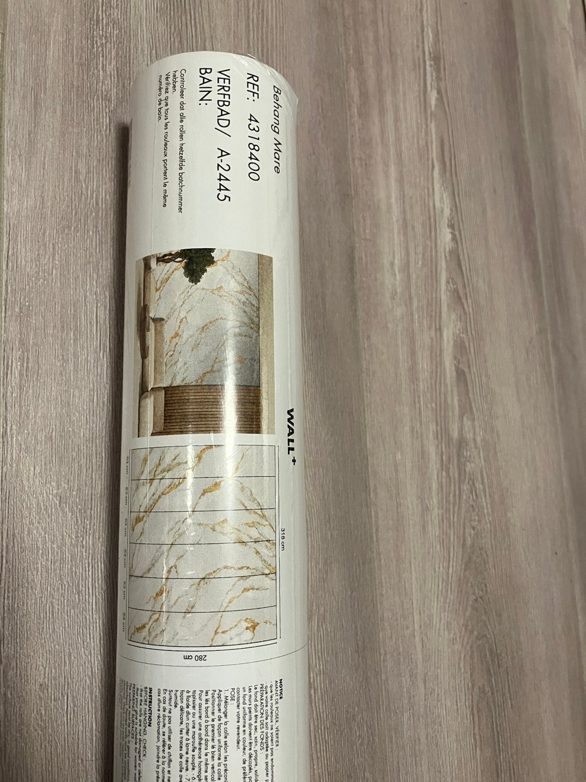 Behang Maré – marmerlook, Ophalen, Beige