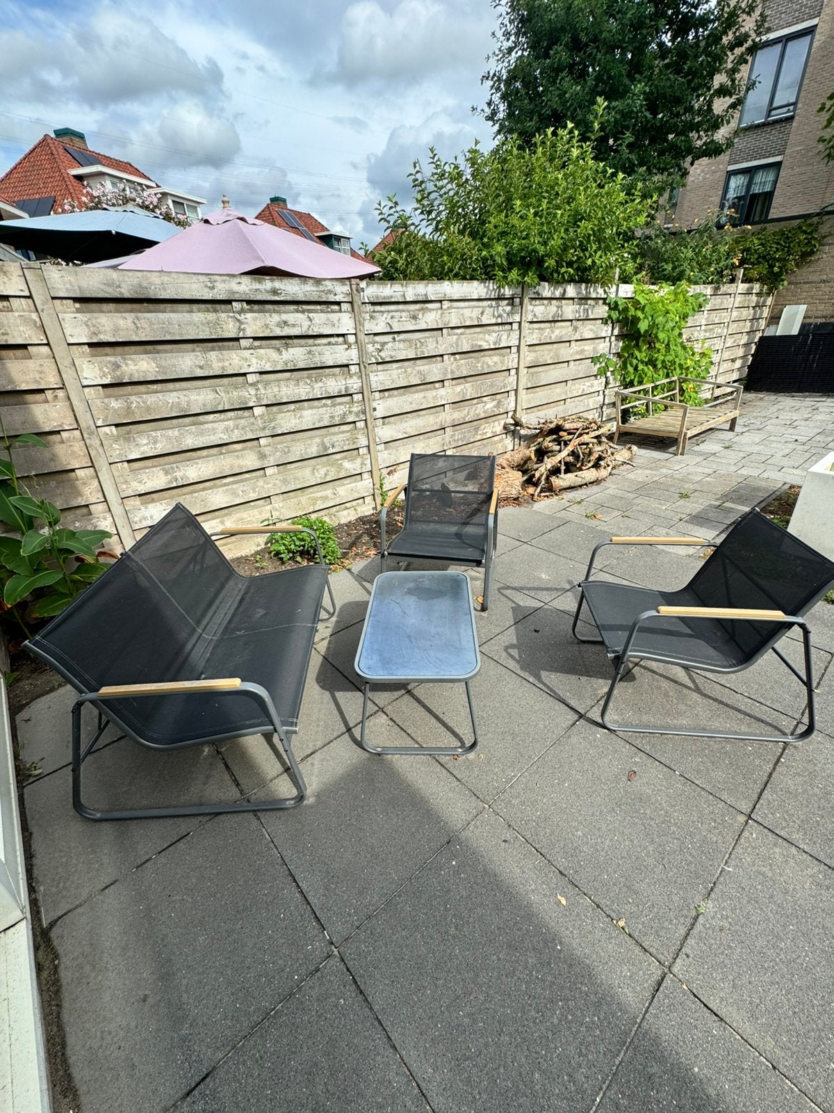 Tuinset, Tuin en Terras, Ophalen, 4 zitplaatsen, Gebruikt, Bank