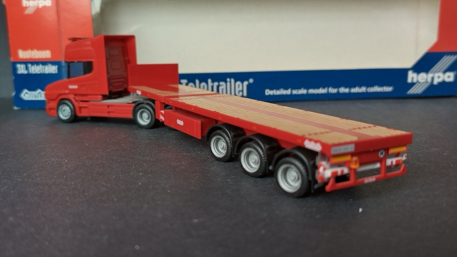 Scania Torpedo 3x XL Tele trailer Nooteboom 1:87 Herpa Pol, Verzenden, ., Nieuw, Herpa