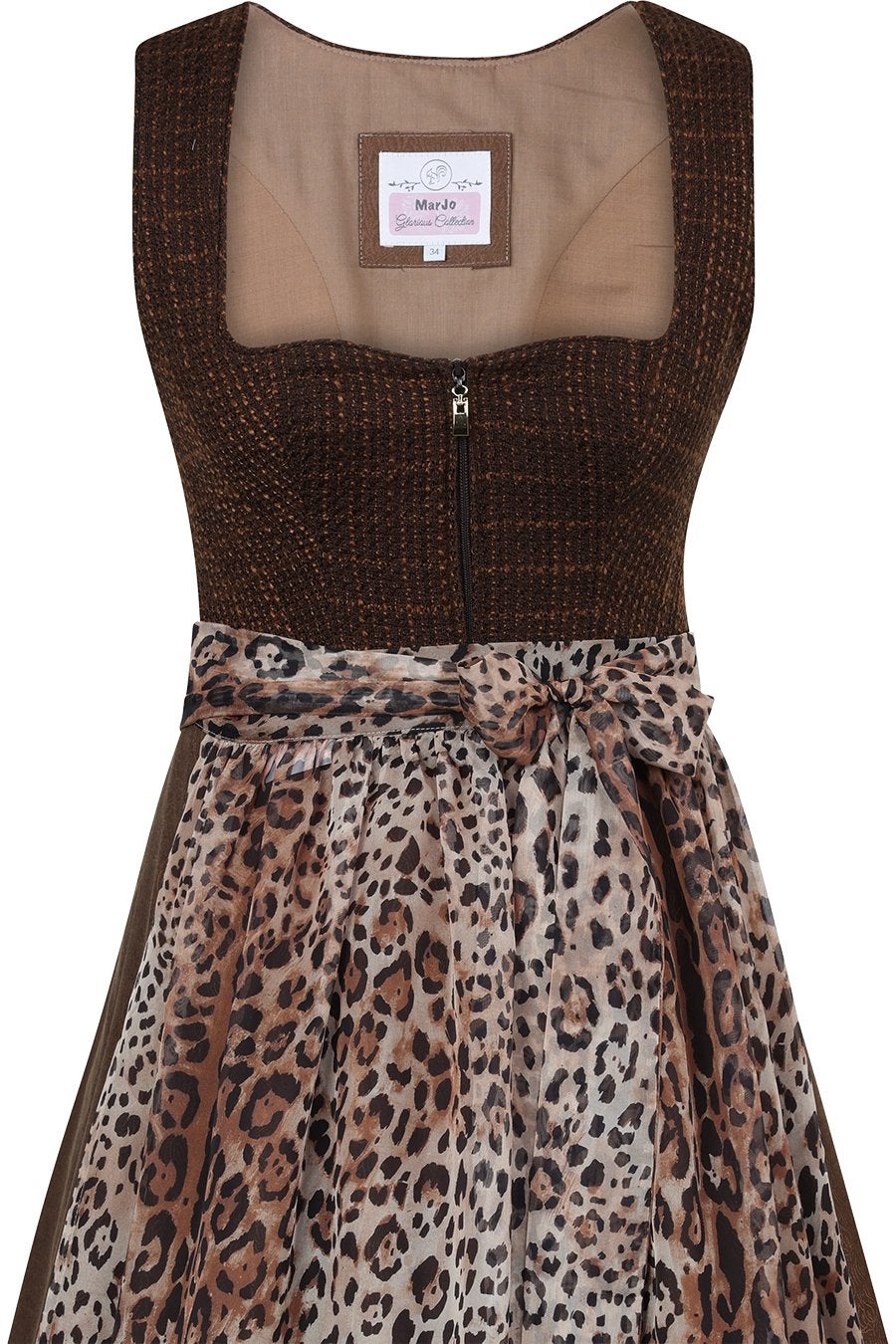 Dirndl MarJo, Maat 38/40 (M), Overige typen, Bruin, Ophalen of Verzenden